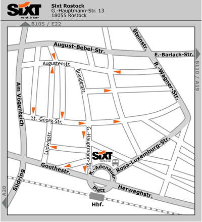 Sixt Autovermietung Rostock Central Train Station