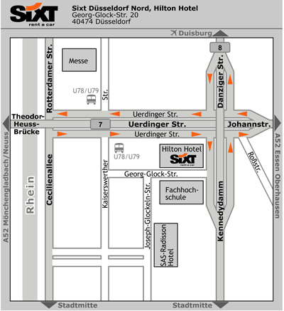 Sixt Autovermietung Dusseldorf North/Hilton Hotel
