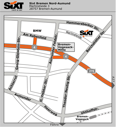 Sixt Autovermietung Bremen Nord/Aumund