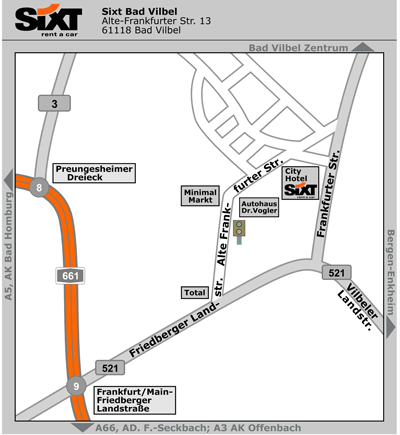 Sixt Autovermietung Bad Vilbel - Heilsberg