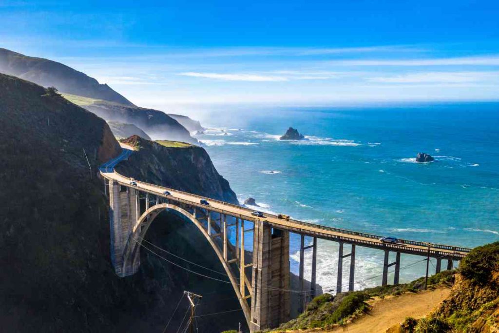 The Bixby Creek Bridge over the Pacific Ocean.