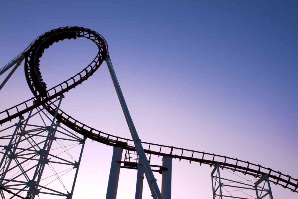 Upside down rollercoaster at Six Flags Great Adventure