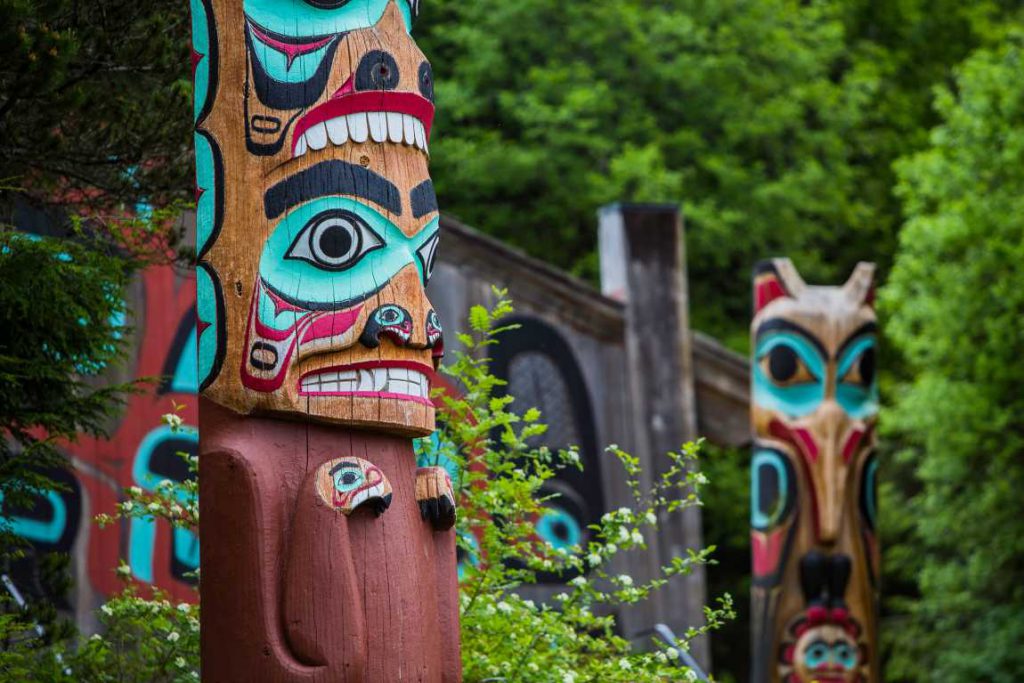 Colorful totem poles