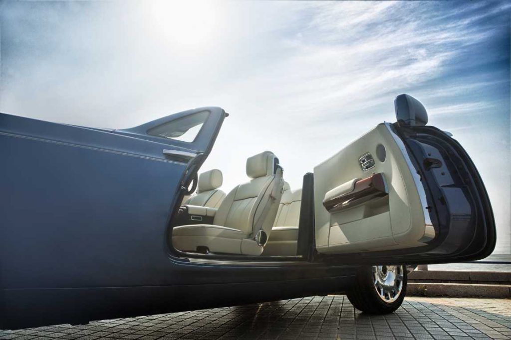Rolls-Royce Boat Tail convertible with door open