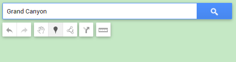 Google Maps search box for adding a point of interest to the map.