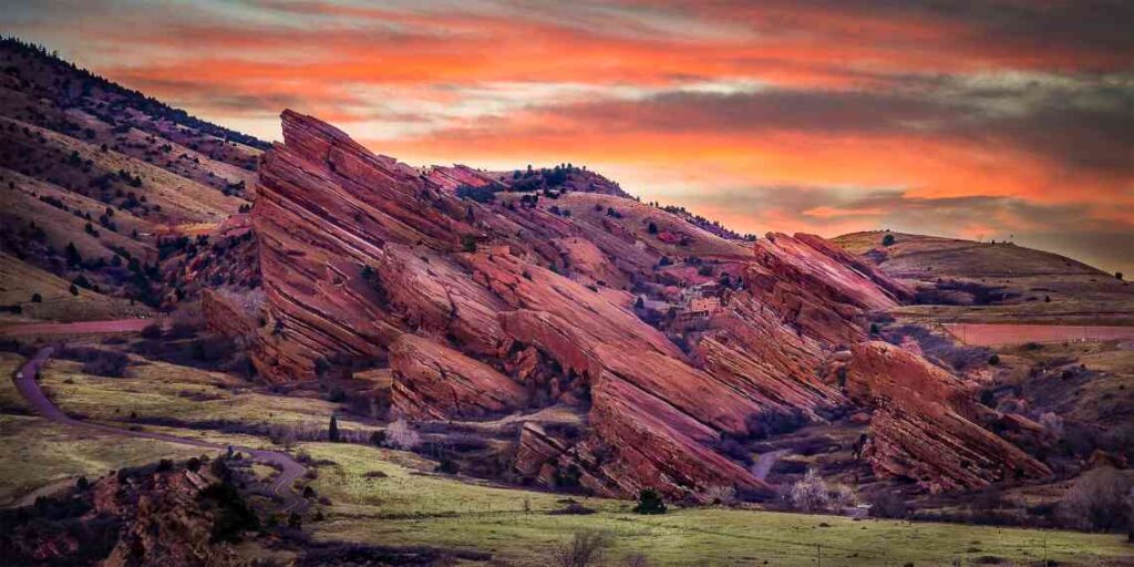 Red rocks amphitheatre at sunset