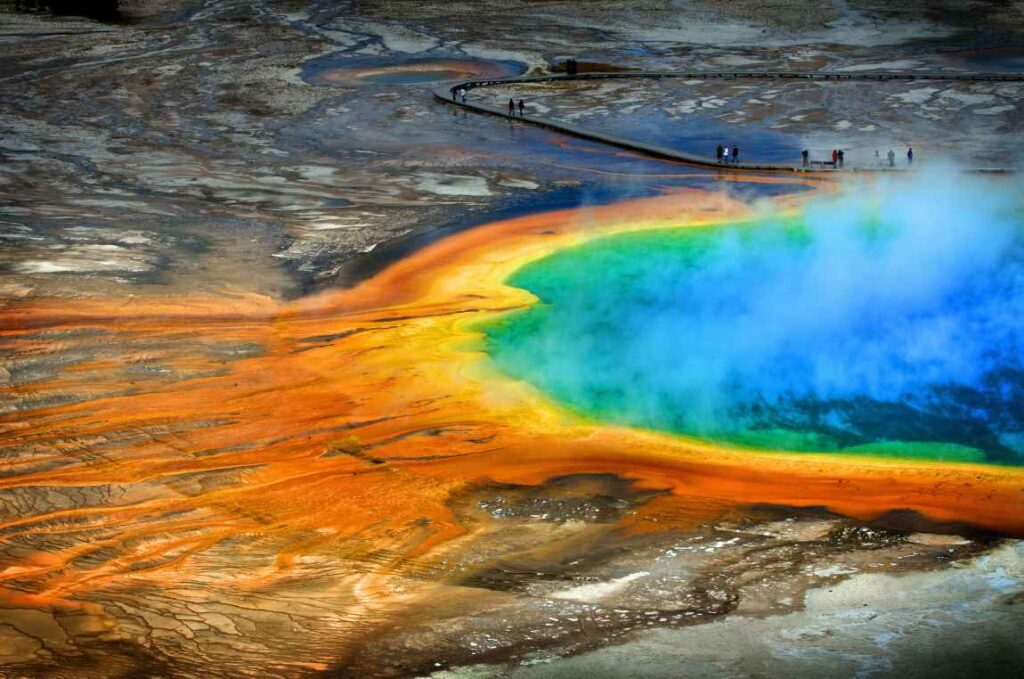 A geothermal prismatic spring in Yellowstone