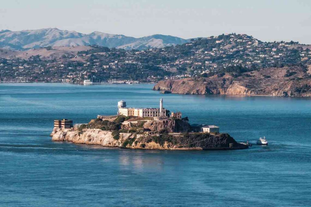 old prison alcatraz on an island in the middle of san francisco bay