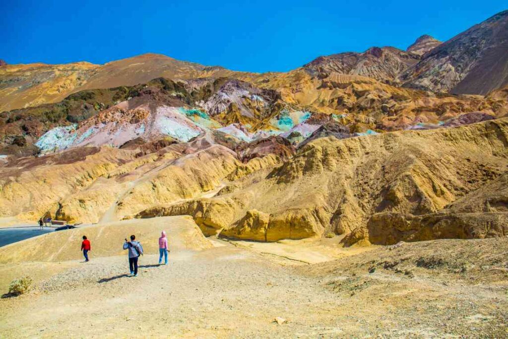 pastel colored hills in death valley called the artists palette