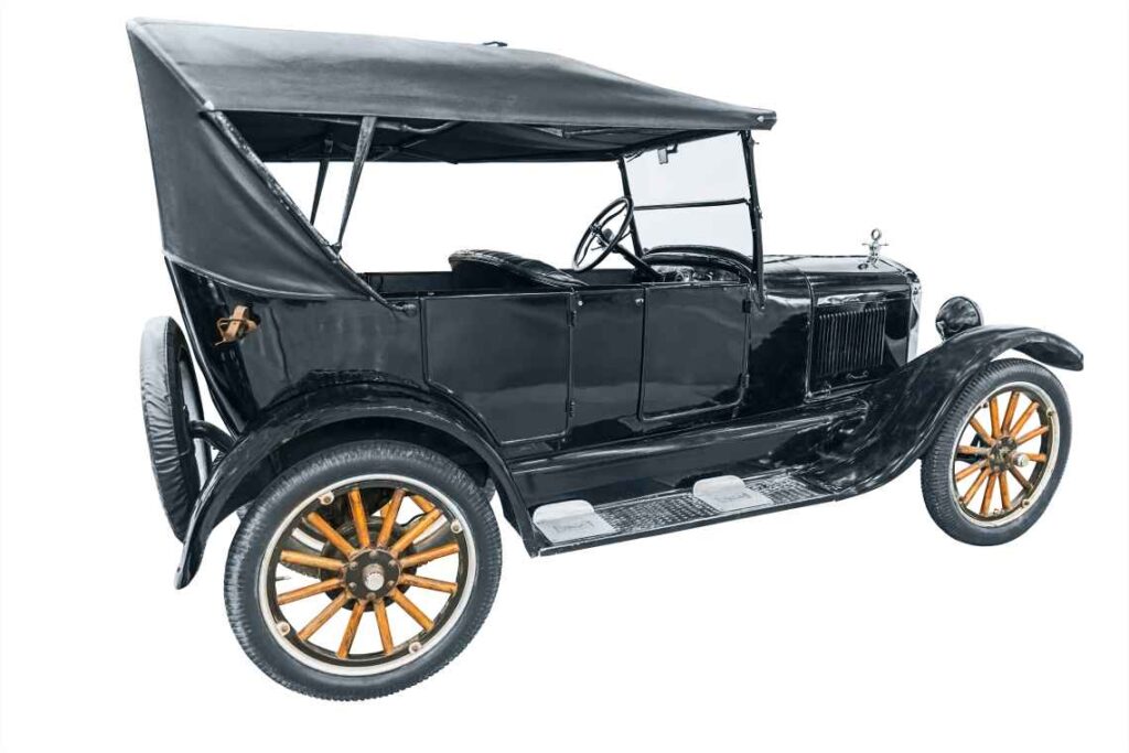 black ford model T, open with no windows