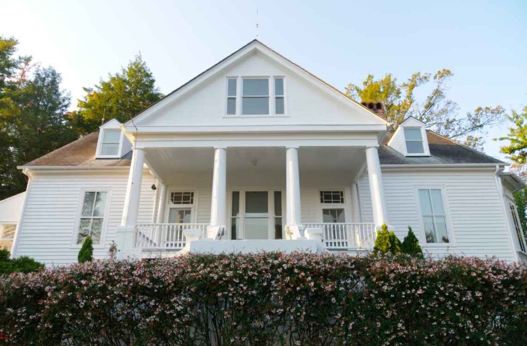 white exterior of the writer carl sandburg's home in north carolina