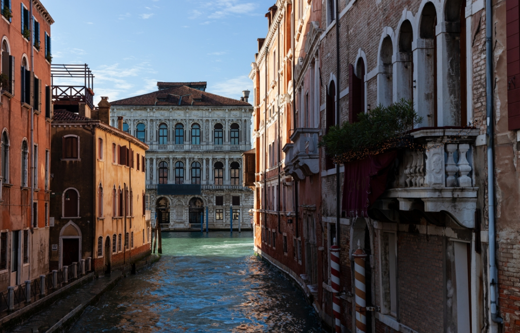 exterior of buildings along a canal in venice
