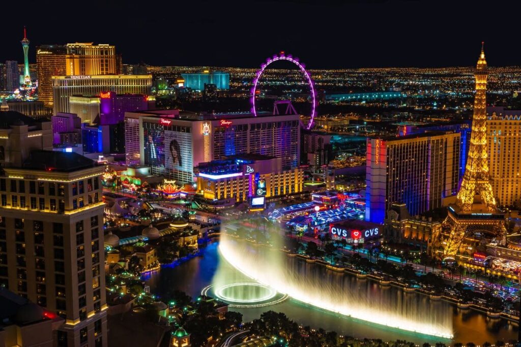 Nighttime view over las vegas