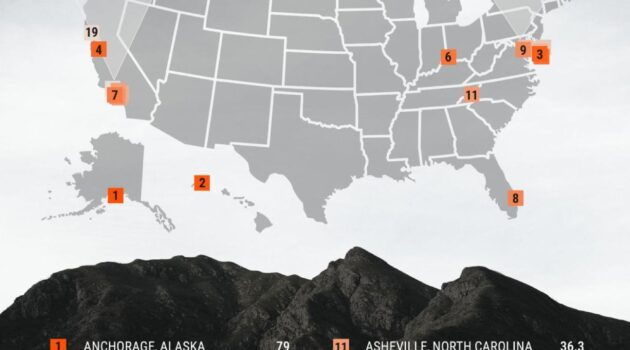 Map of digital detox destinations