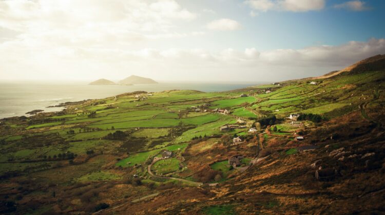 Aerial photo of plains to the West of Ireland